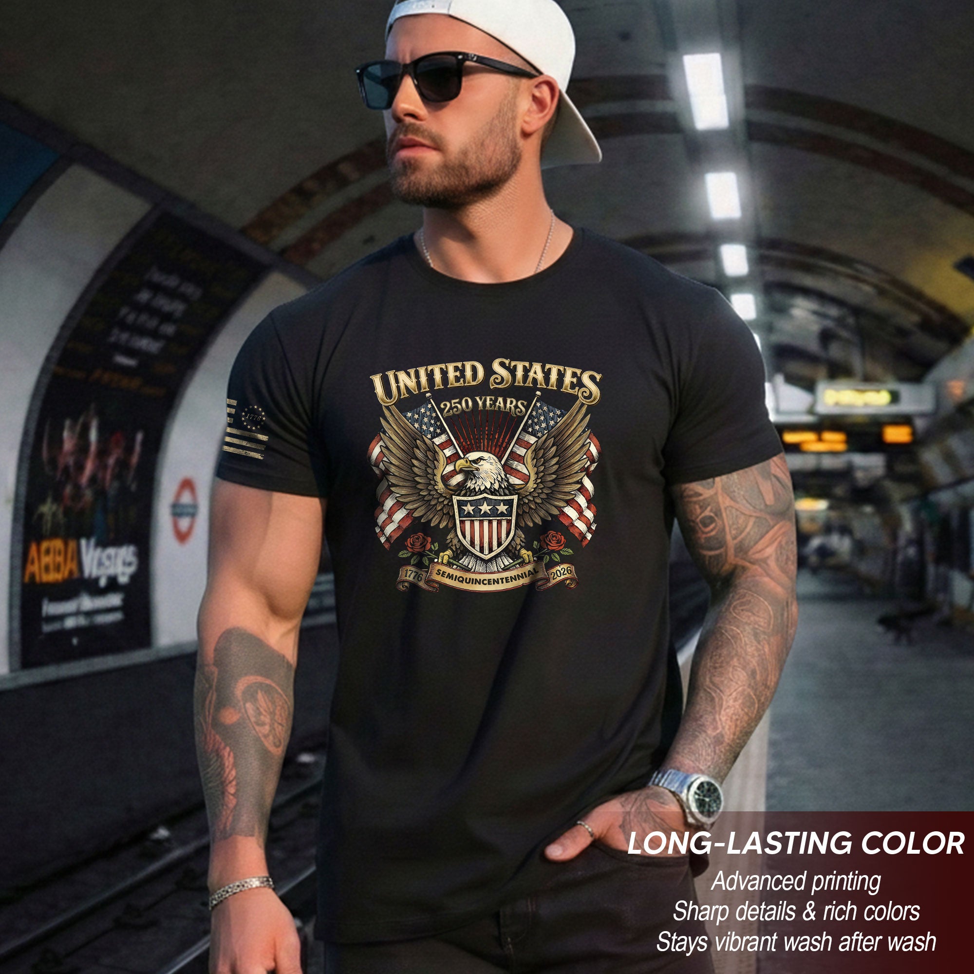 USA 250th Anniversary T-Shirt 1776-2026 Past Present Freedom Tribute