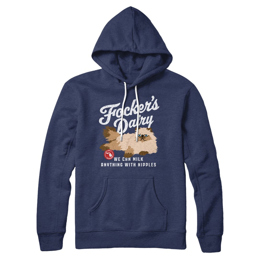 Focker's Dairy Unisex Cotton Polyester Pullover Hoodie with Kangaroo Pocket