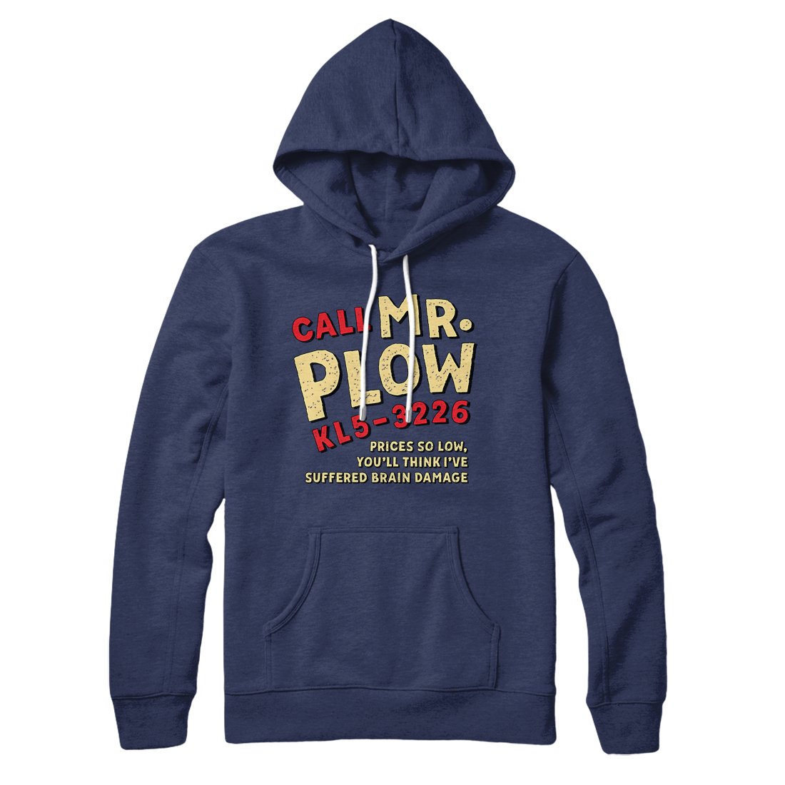 Mr. Plow Unisex Cotton Polyester Pullover Hoodie with Hood and Kangaroo Pocket