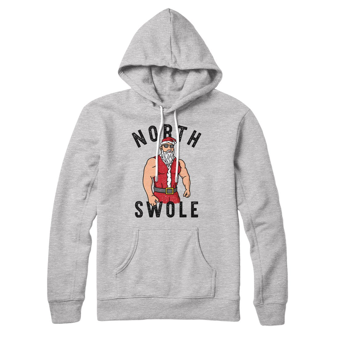 North Swole Unisex Pullover Hoodie - Cotton Polyester Blend, Loose Fit, Kangaroo Pocket
